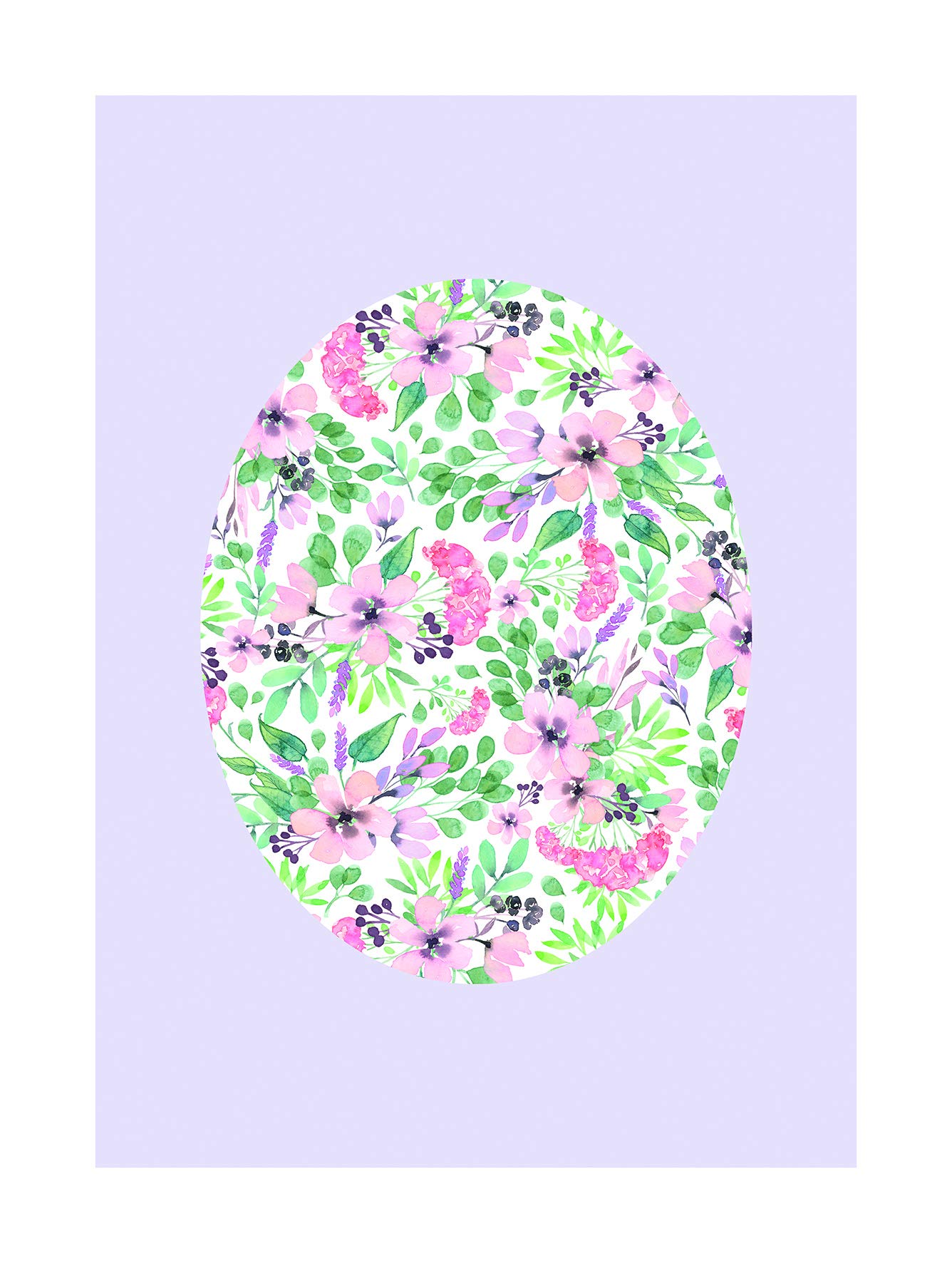 Komar Wall Picture Shelly Patterns Lavender Poster Picture Living Room Bedroom Decoration Art Print Without Frame Available in 3 Sizes, Colourful, 30 x 40 cm