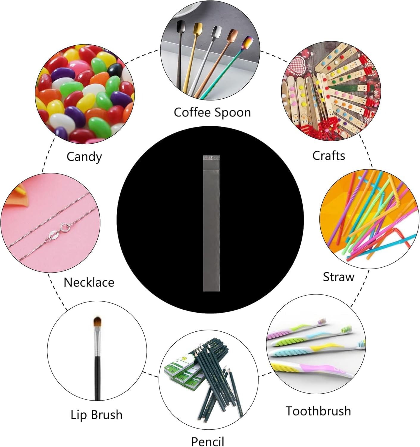 200 Sacchetti Cellophane 3x20 Cm Autoadesivi - Per Alimenti, Gioielli, Regali, 50&micro;m