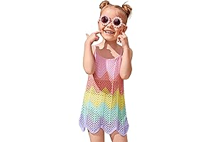 Toddler Girl's Adorable Color Cable Knit Swimsuit Beach Coverup Dress