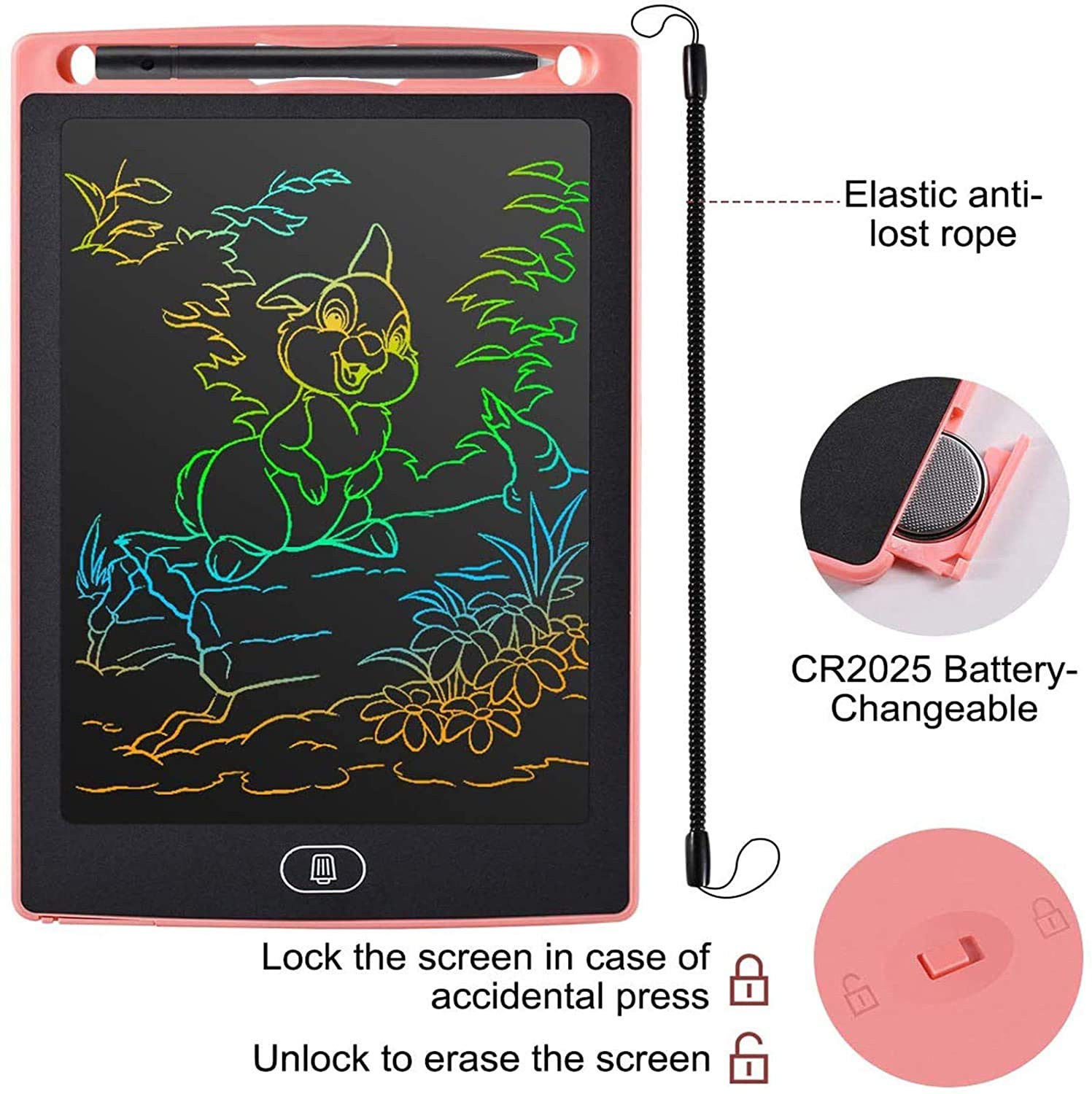 JOEAIS Tavoletta Grafica LCD Scrittura Bambini 8.5 Pollici, Colorato Anti-caduta Elettronica Tavoletta Grafica Lavagna Portatile da Disegno, Regalo per Bambini, Progettista, Studenti