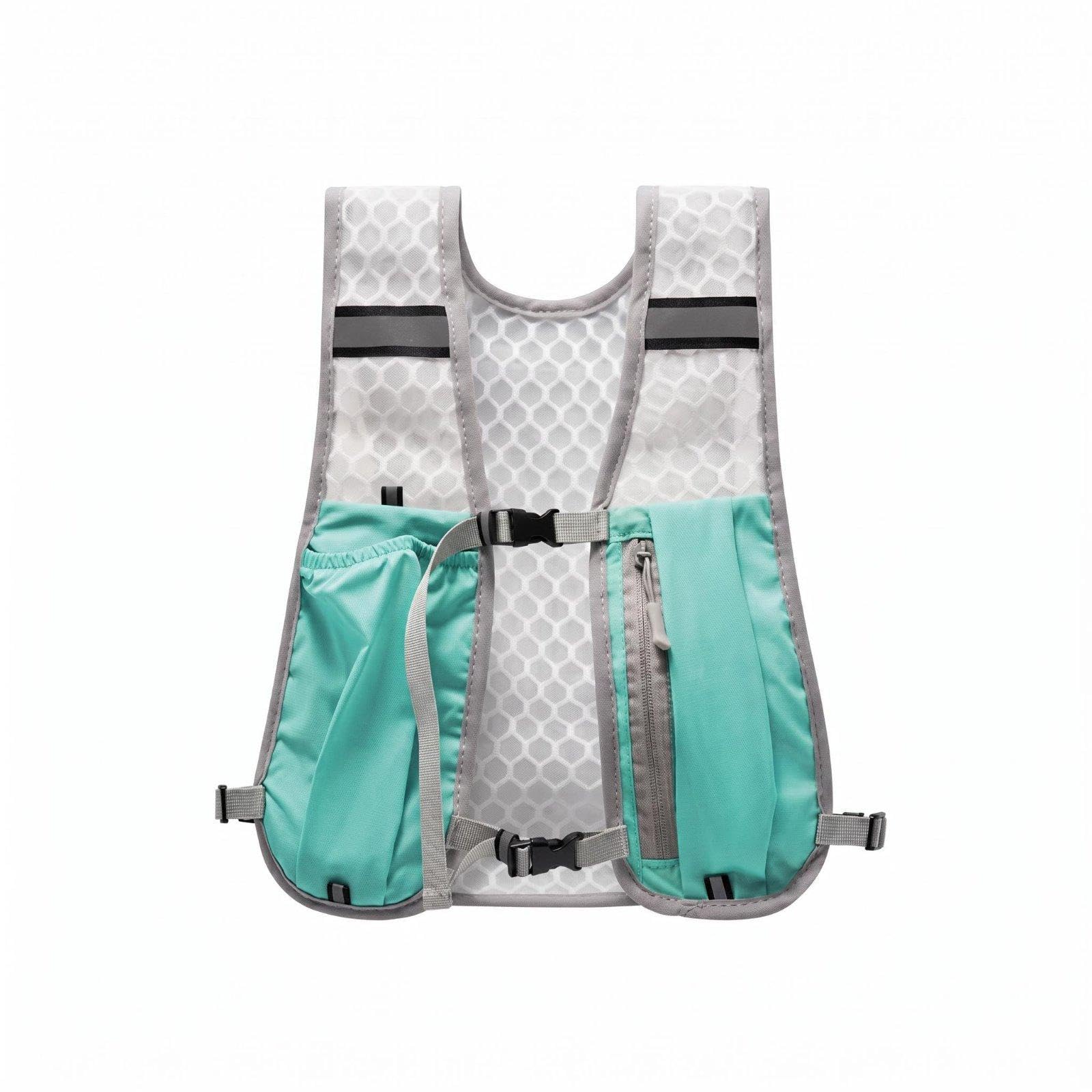 Running Water-Carrying Vest Breathable Mesh Running Water-Carrying Pack All-Purpose Use Vest Backpack for Runners, Cyclists, Biking, Hiking Blue-image-2