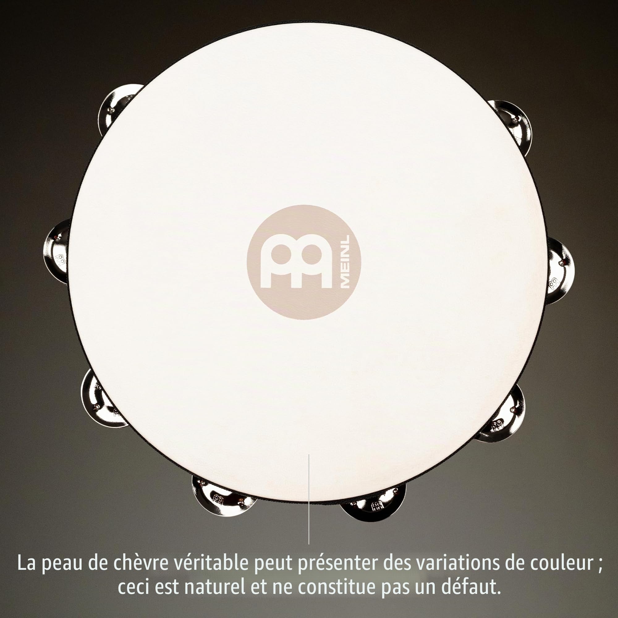 Meinl Tambourin peau TAH1AB, cymbalettes acier - Tambourin