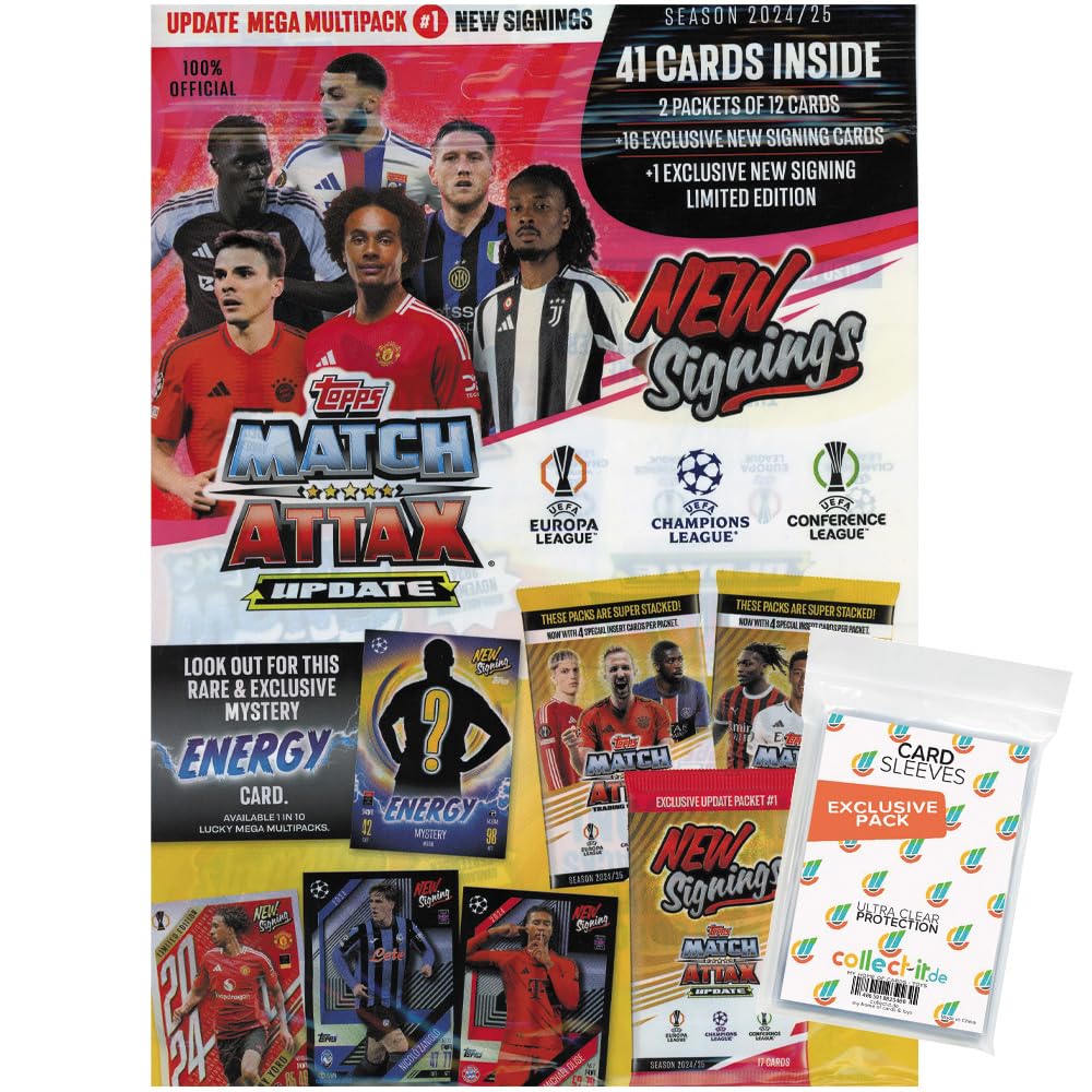 Bundle with Match Attax Champions League 2024/25 - Trading Cards - 1 Update Multipack New Signings #1 + Exclusive Collect-it Cases