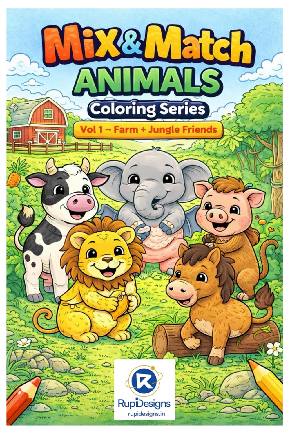 Mix & Match Animals: Farm + Jungle Friends - Vol 1