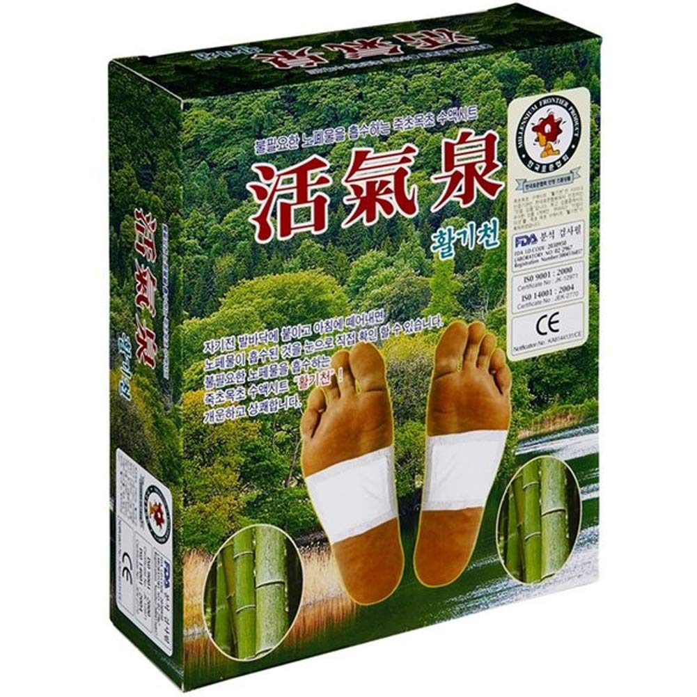 Korean Foot patchs Bamboo sap Foot Sheets Premium Detox Foot Relief Pads Relaxing Feet Health Care Patch Natural Deep Sleep Aid 1 Box 30 Sheets