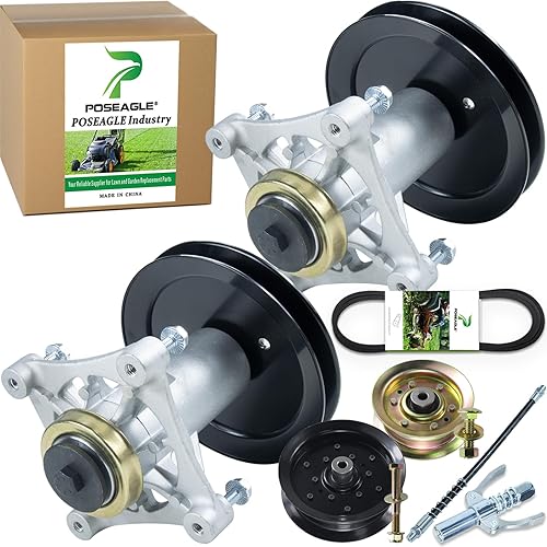 Paquete de 2 conjuntos de husillo 187292 con polea 532195945 532196106 polea tensora 532177968 polea tensora 584453101 para Husqvarna YTH20K46,