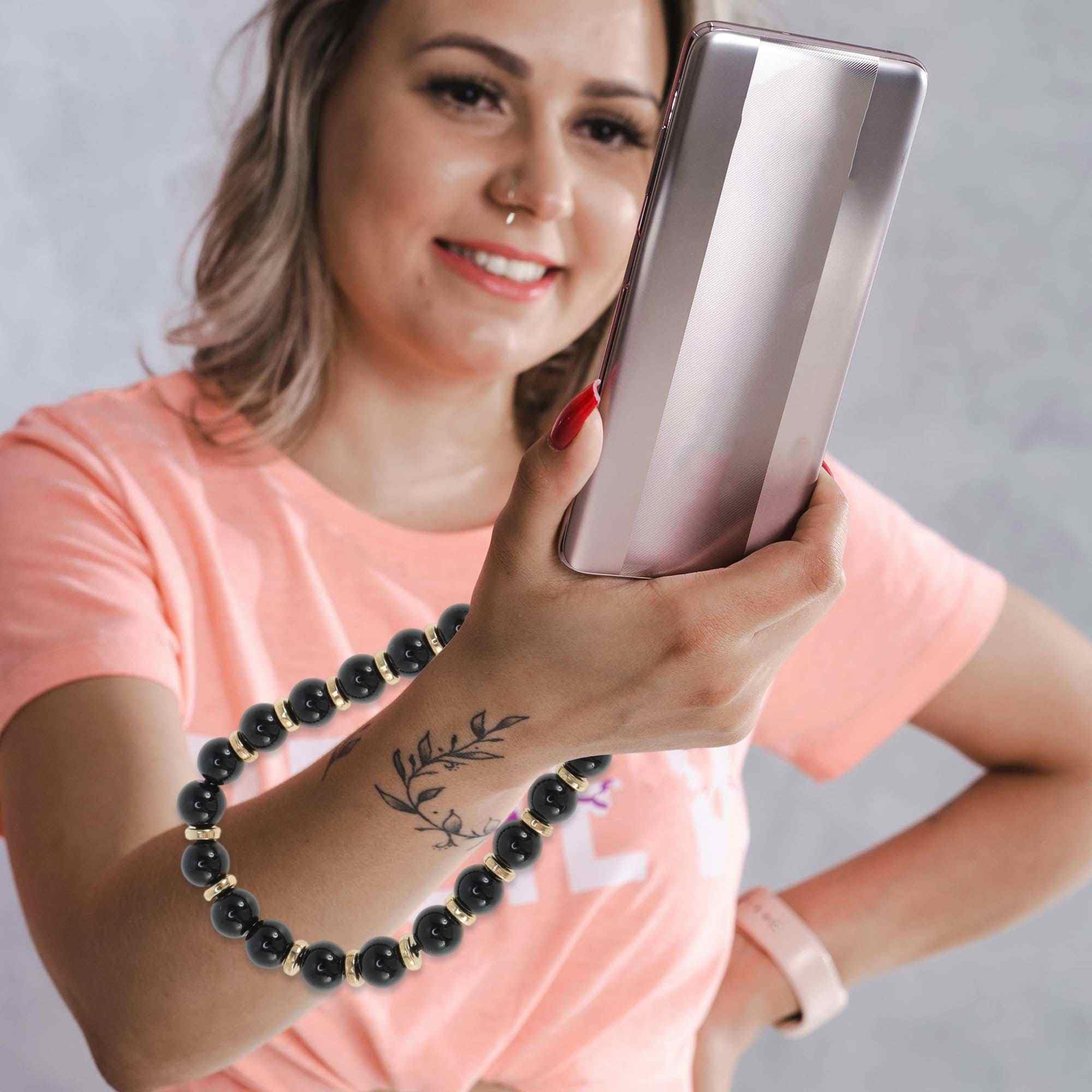 Łańcuszek na telefon komórkowy, zawieszka do telefonu komórkowego, uniwersalna bransoletka na telefon komórkowy, sztuczne perły, różowa, brązowa, biała