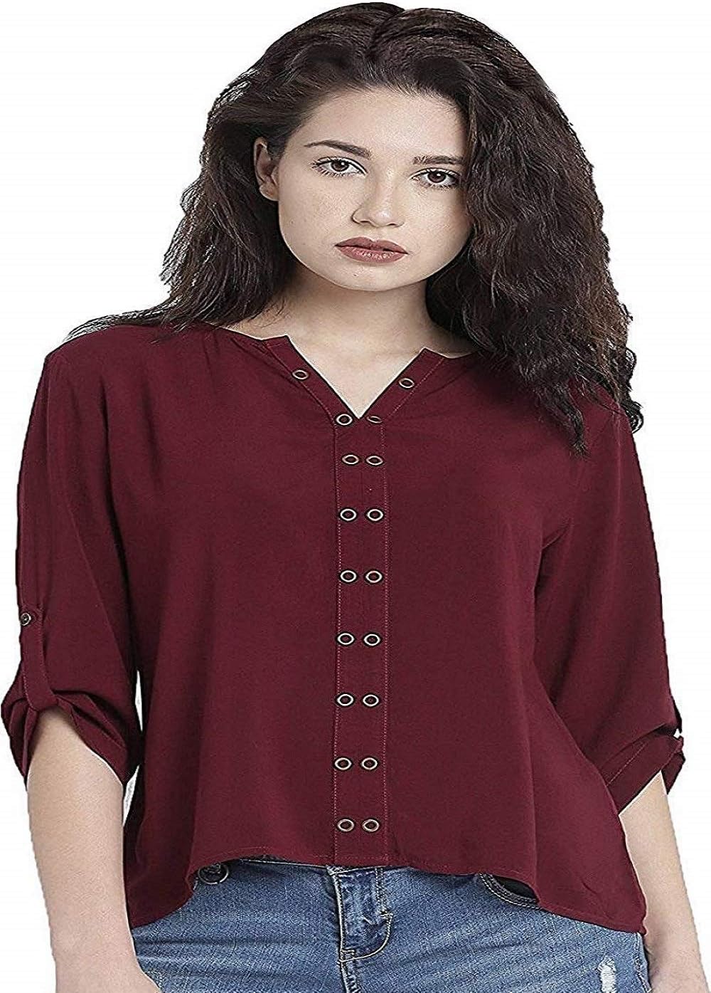 THE LUGAI FASHION Women's Cotton Top (Grey, X-Large)