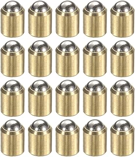 HARFINGTON 20pcs Ball Point Spring Plungers 8x9mm Brass No Step Positioning Beads Ball Spring Plungers Ball Catch Latch for Door Cupboard Mechanical Devices Furniture