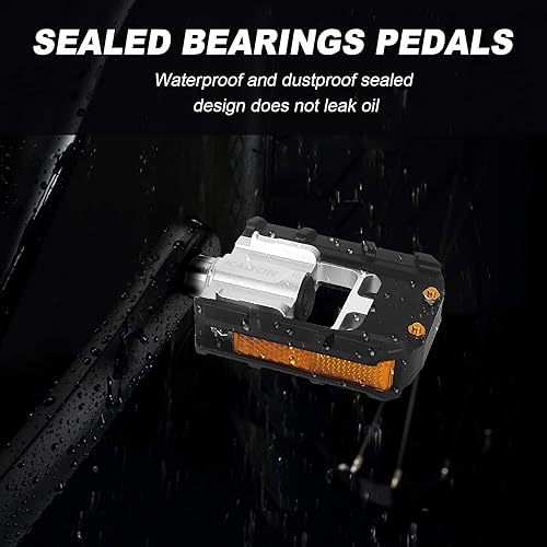 Miniatura 4 de KABON Pedales de bicicleta plegables, pedales plegables de bicicleta con aluminio, pedales de ciclismo antideslizantes universales de 916 pulgadas