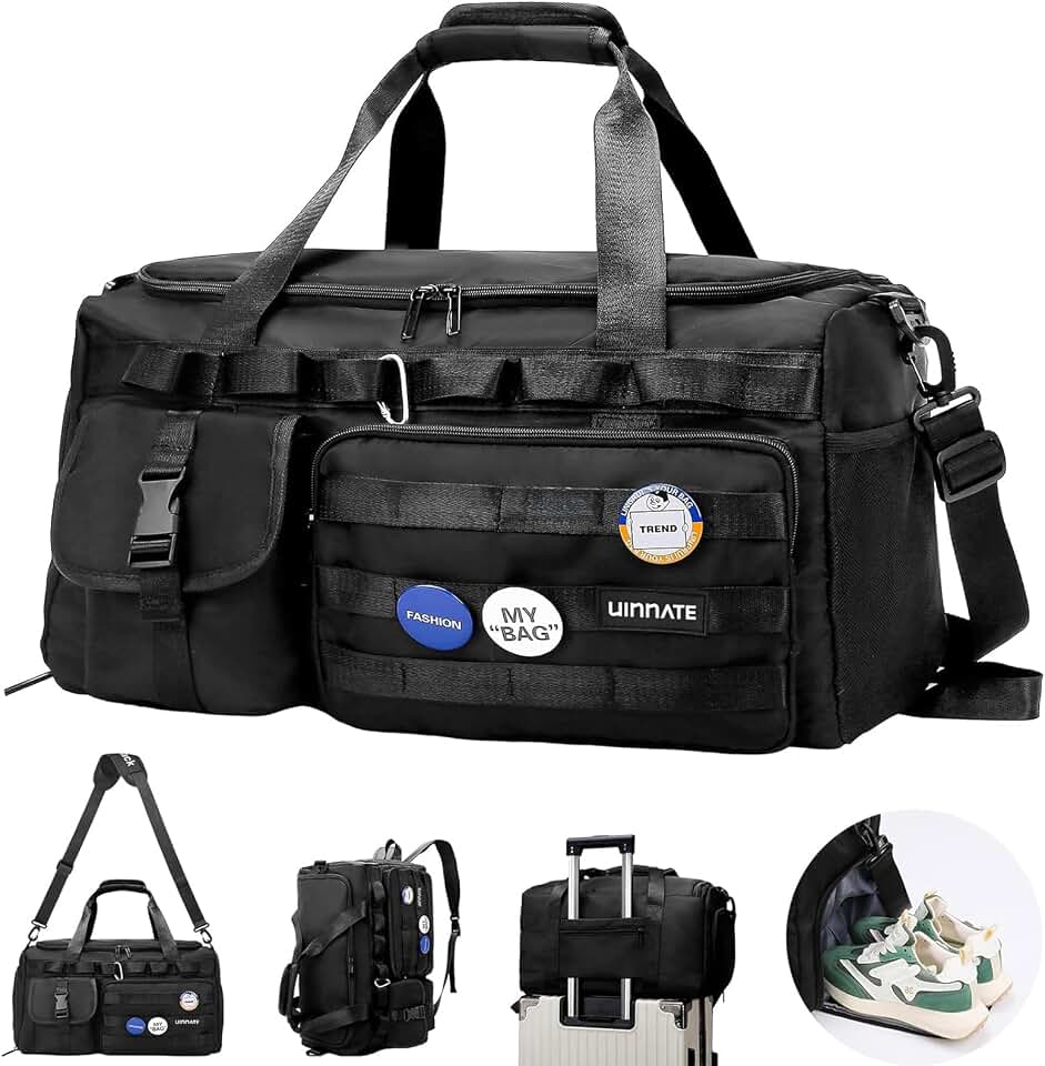 Bolsa Viagem Academia Impermeável Masculina Feminina 4 em 1, Mochila Gym Bag Grande com Compartimento para Sapatos e Itens Molhados, Ideal para Treino, Fitness e Uso Diário
