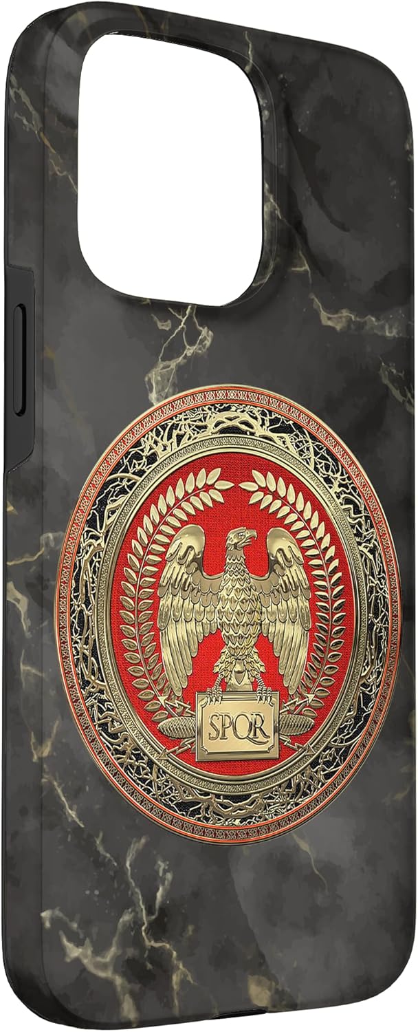 Black Marble | Gold Eagle | Ancient Roman Empire | SPQR Rome Case for iPhone 15 Pro Max