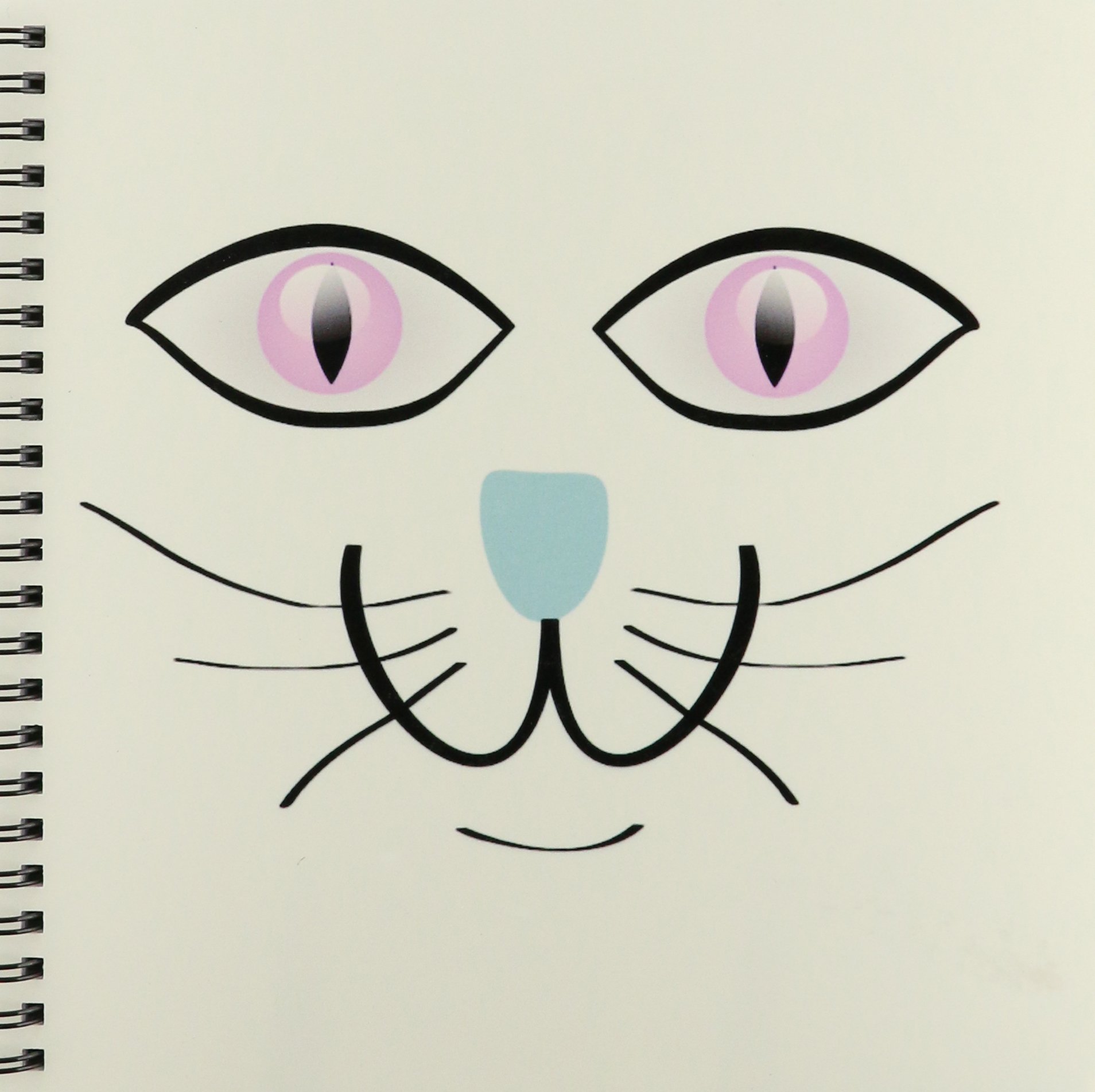 3dRose (8x8 drawing book) - PS Creations - Hello Smiling Kitty - Cat Face - Animal Art - Drawing Book