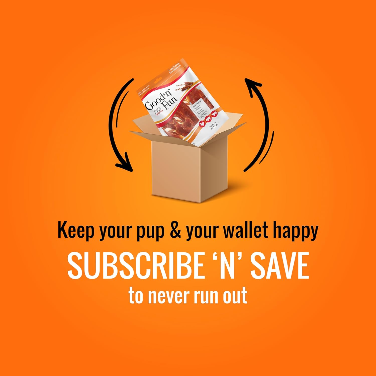 GOOD 'N' FUN Triple Flavor Wings, 24 Ounces, Rawhide Snack for All Dogs Made with Real Chicken, Pork Hide and Beef Hide