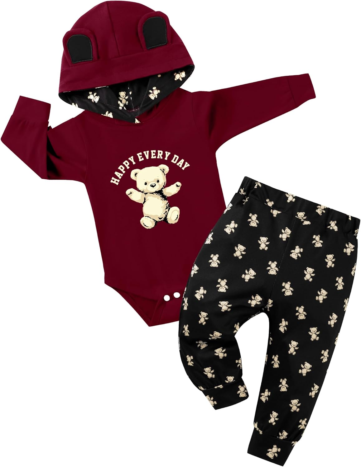 Baby Clothes Boy Newborn Outfits Animal Print Long Sleeve Romper and Pants 2PCS Fall Winter Infant Clothing Set