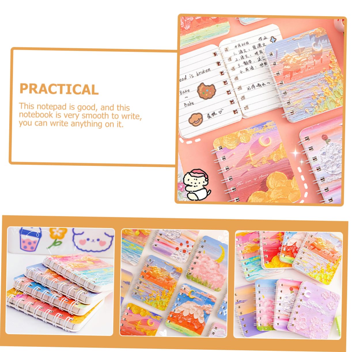 Gadpiparty 2 Pezzi Quaderni Spirale Artistici Notebooks Random per Studenti Ufficio per Personale