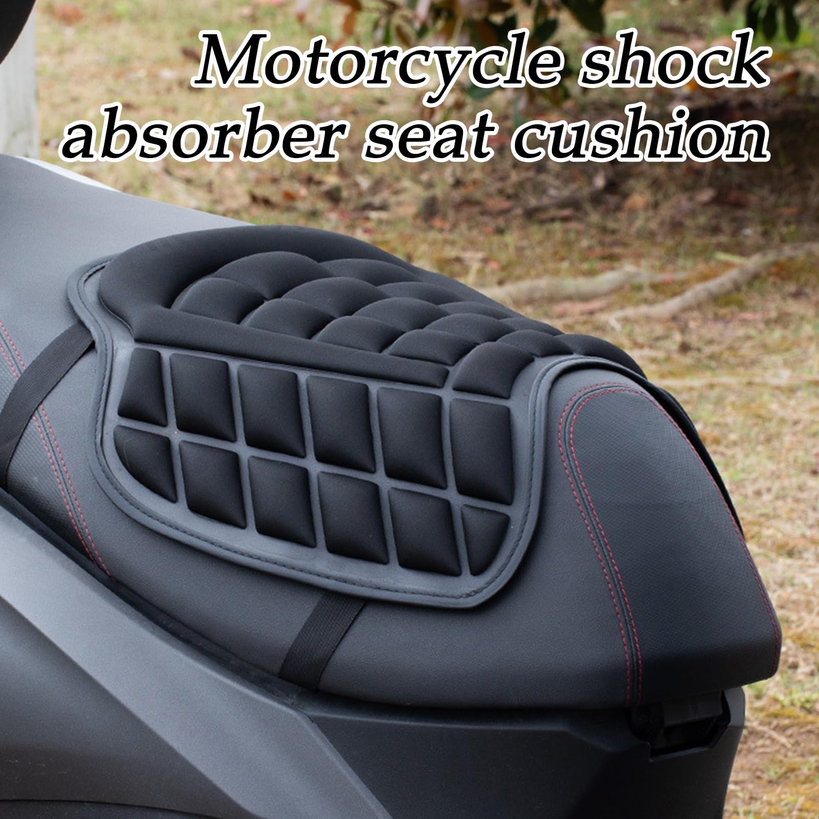 Generico Coussin De Siège De Passager Moto - Selle Gel, Ergonomique | Couvercle Confort Anti Vibration, Mousse Souple Couche Épais