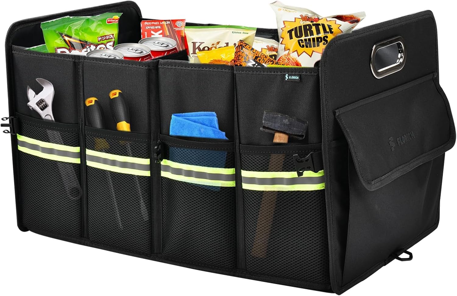 FLORICH Organizador Maletero Coche con Compartimentos Bolsa Plegable para Maletero de Primera Calidad Resistente Antideslizante Impermeable con Varios Compartimentos para SUV, Camionetas, Jeeps