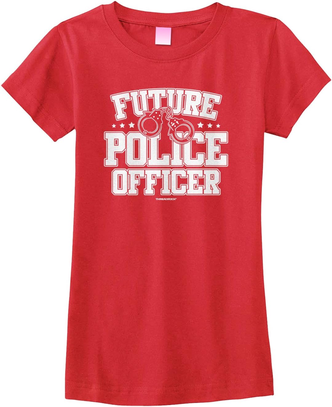 Threadrock Big Girls' Future Police Officer Fitted T-Shirt