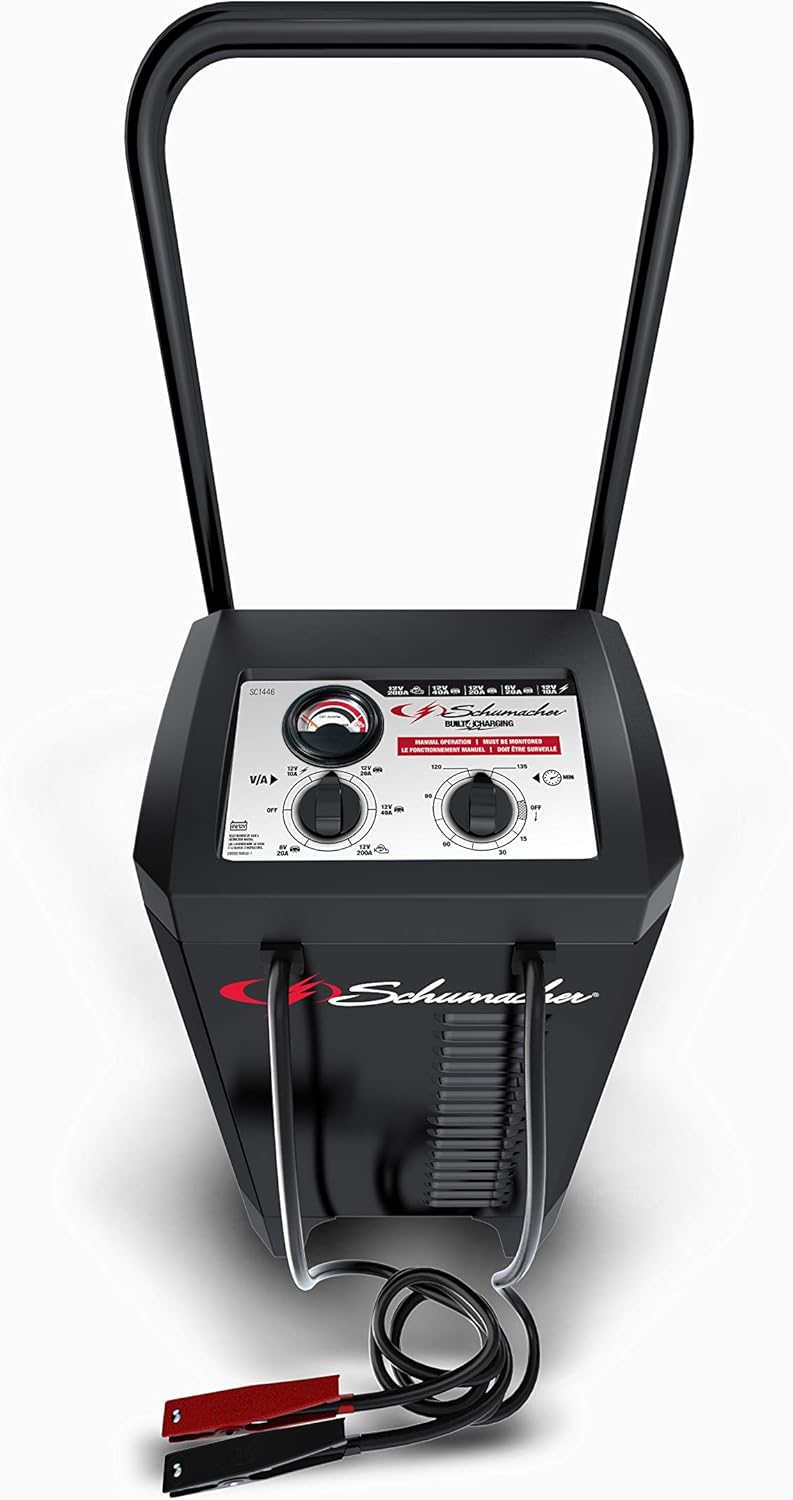 Exclusive Discount 50% Price Schumacher SC1446 200/40/20/10 Amp Manual Wheel Charger with Engine Start One-Day Sale: Up to 40% Off Schumacher SC1446 200/40/20/10 Amp Manual Wheel Charger with Engine Start