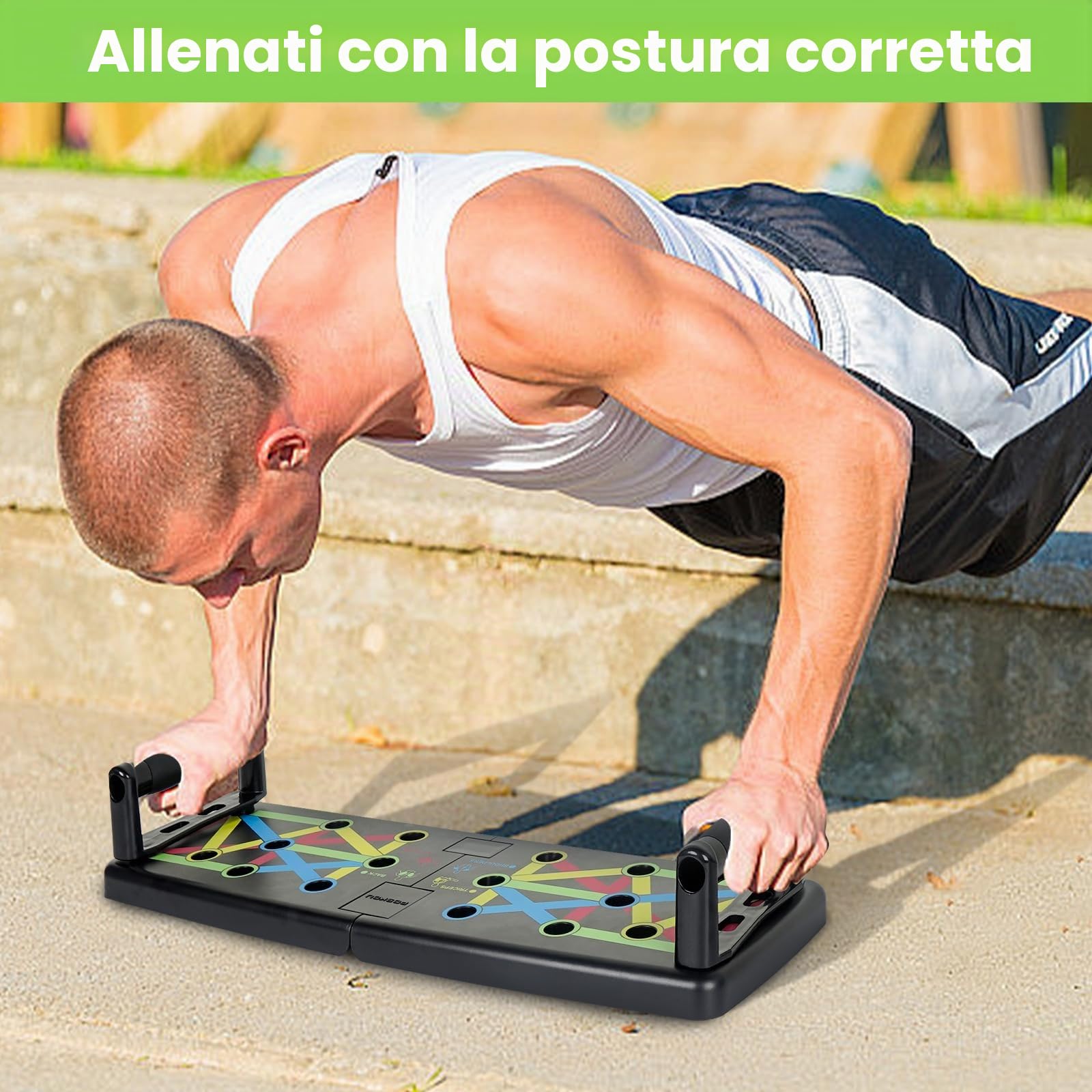 Push Up Board Esercizio Attrezzatura Fitness per la Attrezzi Palestra Casa Multifunzione Uomini e Donne Addestramento Portatile di Forza Maniglie Flessioni