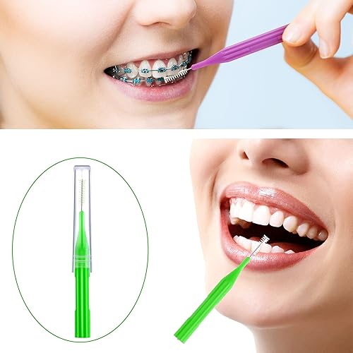 Miniatura 5 de 50 piezas de cepillos para limpiador, cepillo interdental, palillo de dientes, cabezal de hilo dental para higiene bucal, herramienta de limpieza