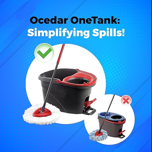 Miniatura 8 de Recambio de cabezal de trapeador de microfibra fácil de limpiar, compatible con el sistema O-Cedar RinseClean Spin Mop de 2 tanques, repuesto para