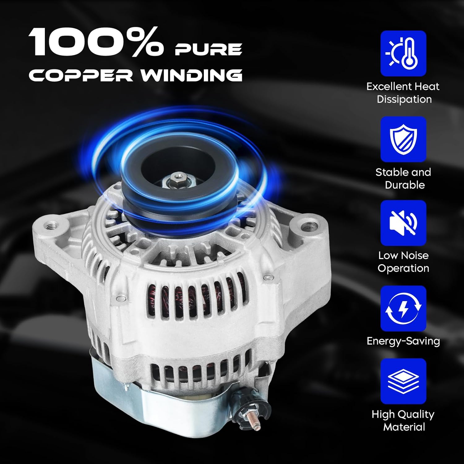 New Alternator for Nissan Maxima 3.0L 1995-2000 2002-2003, for Murano 3.0L 2003-2007, for Infiniti I30 3.0L V6 1998-2000 I35 2002-2004, Replace for 23100-0L701, 23100-31U01