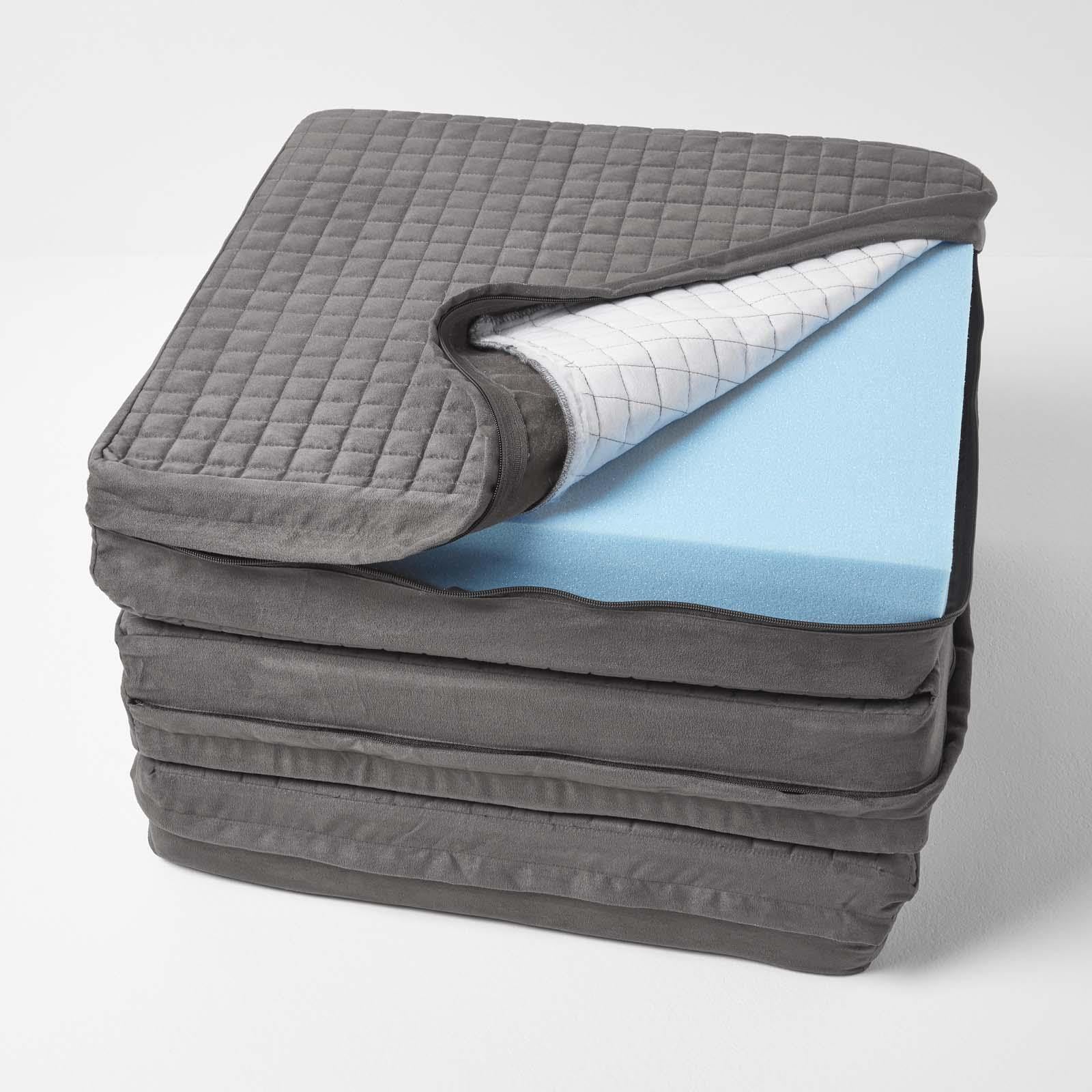 Homescapes Women's Grey Soft Quilted Cushion Cover For 3-Seater Orthopaedic Sofa Armchair Booster Cushion, 100% Polyester Washable Rectangle Cover With Zip, 150 X 50 X 10Cm