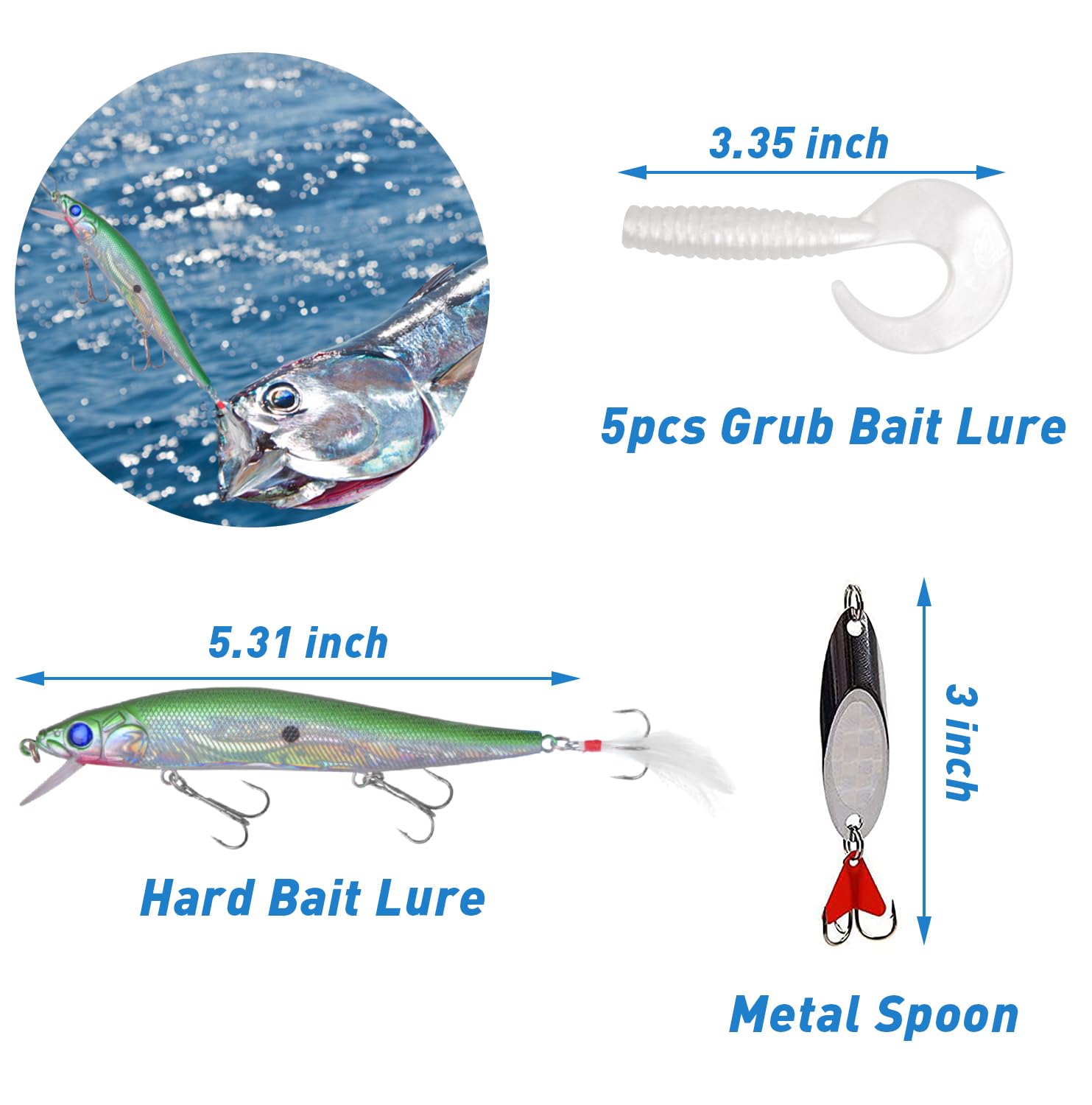 Kit de aparejos de pesca de agua salada, 131 piezas, incluye aparejos de líder de pesca, señuelo de pesca de agua salada, ganchos de cuchara giratorios, abalorio de flotación de peso en el océano, equipo de pesca de surf, accesorios de equipo de pesca de