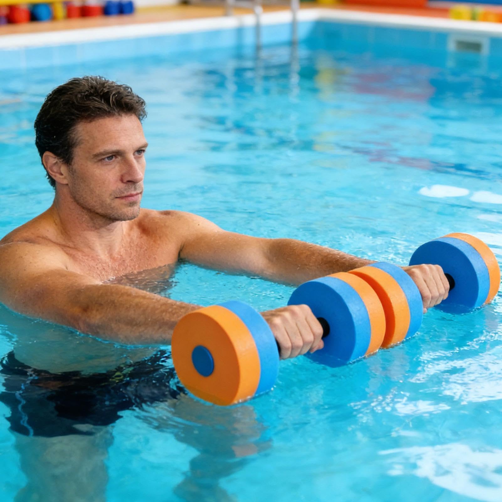Set Di 2 Manubri Acquagym Piscina, Pesis Acqua Fitness EVA Ad Alta Densità, Bilanciere Acqua Per Esercizi Aerobici, Attrezzature Sportive Waters Per Bambini Adulti Uomini Donne