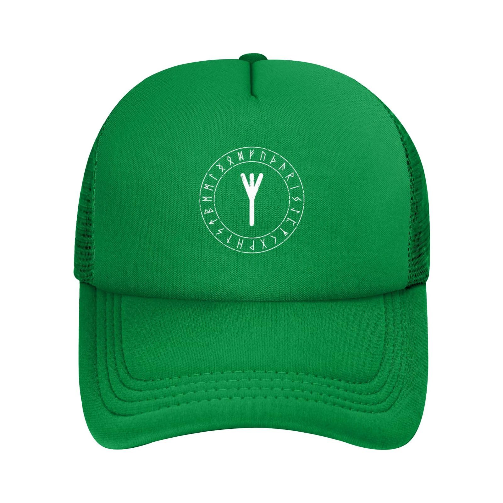 Algiz Rune Outdoor Adjustable Baseball Cap Adult Mesh Cap Fishing Cap Sandwich Cap Peaked Cap