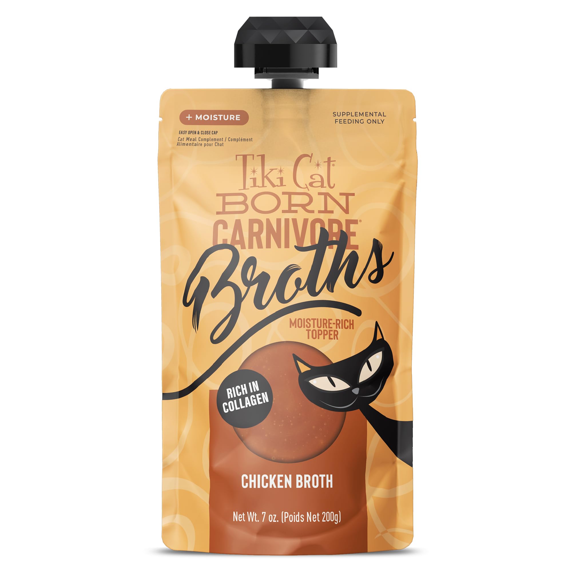 Tiki Cat Born Carnivore Broths, Chicken Broth, 7 oz. Spout Pouch (6 Count)