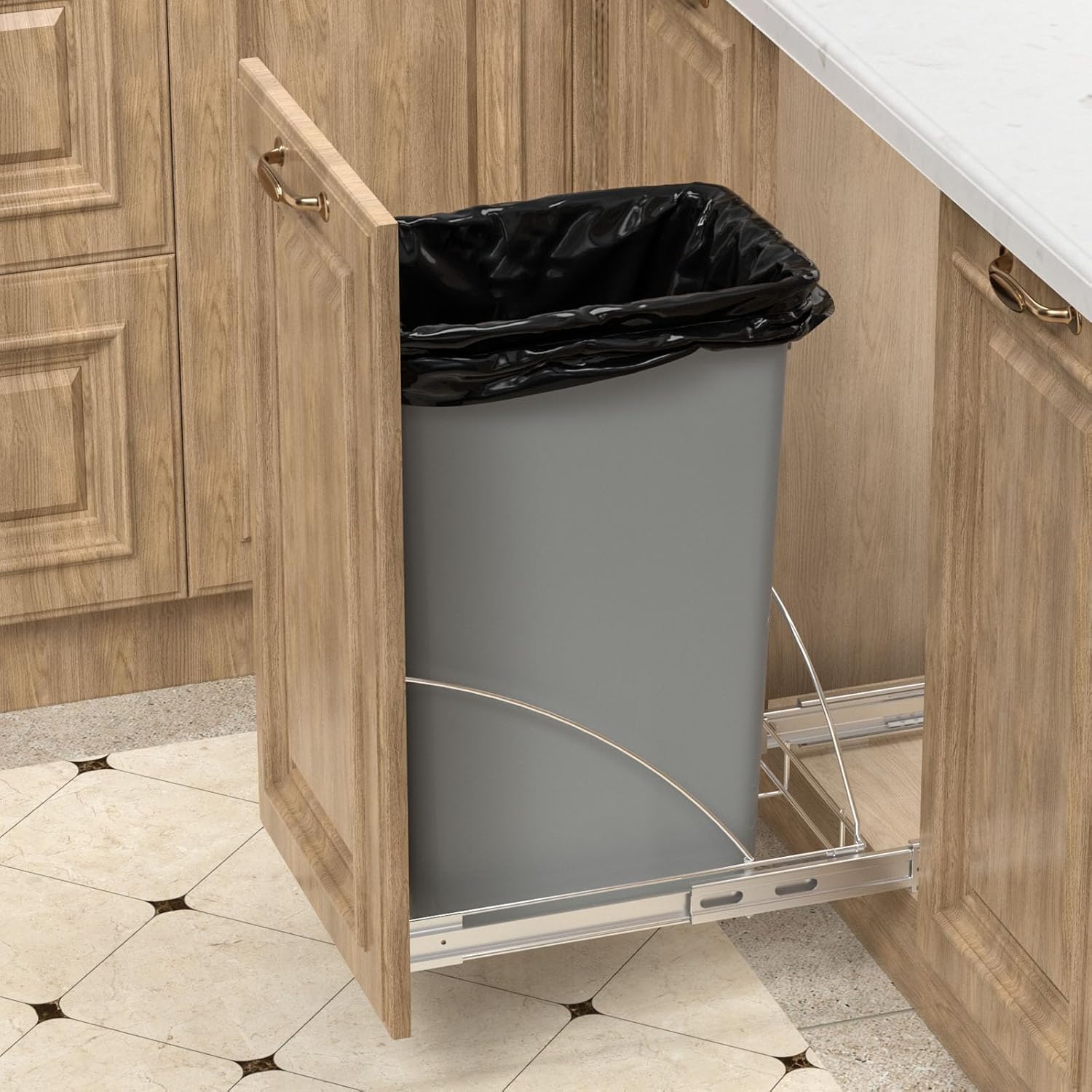 Storvexify Pull Out Trash Can Under Cabinet with Door Mounting Kit
