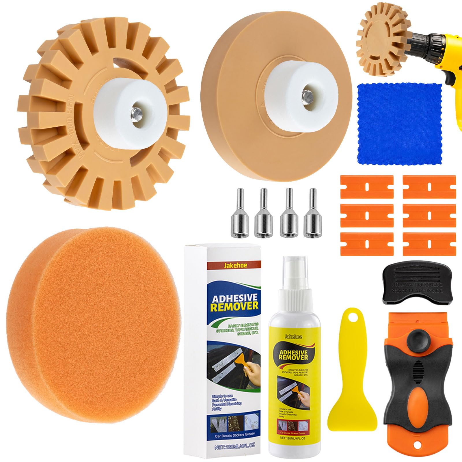 13PCS Toffee Wheel for Drill Attachment Decal Remover Eraser Wheel Set