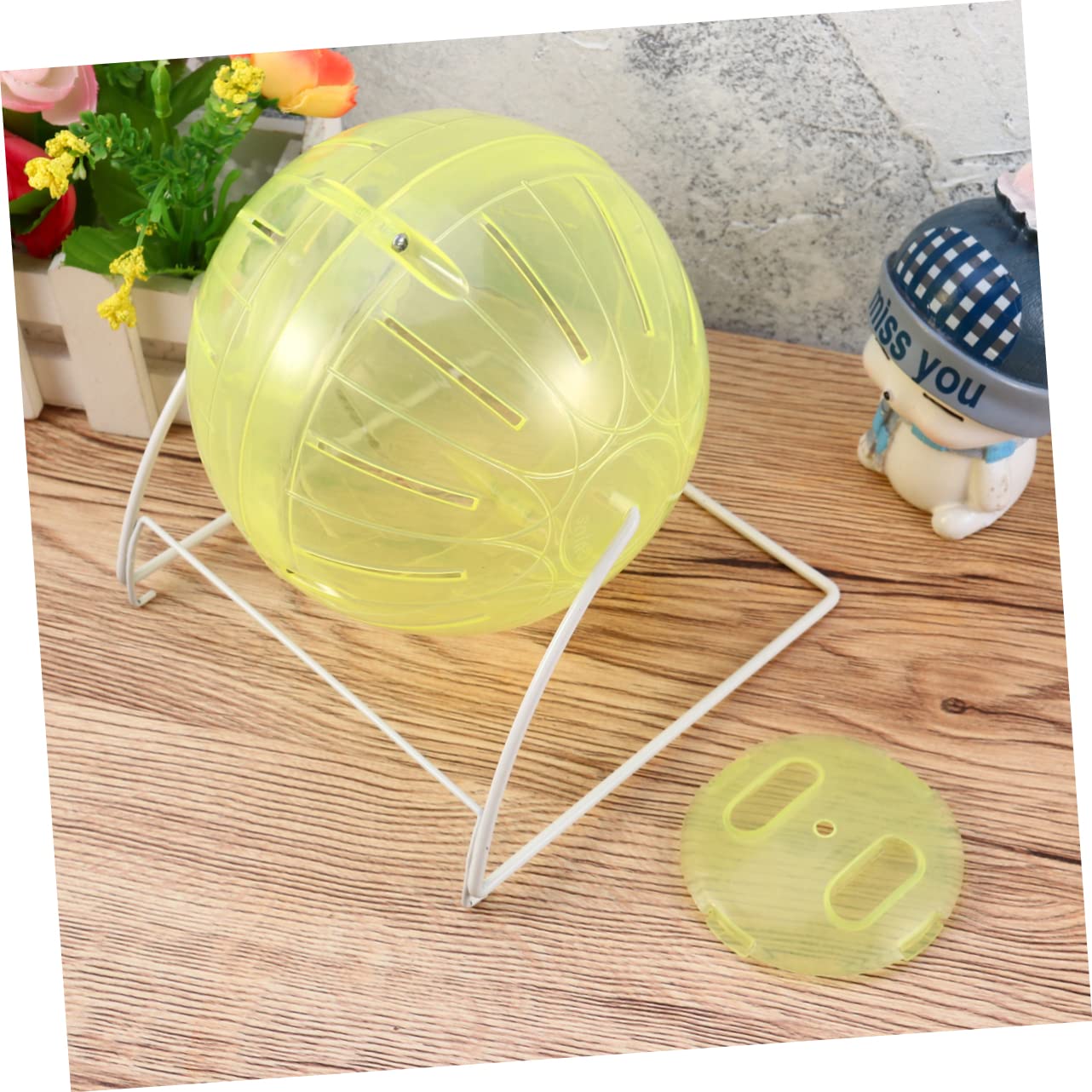 Toddmomy Hamster Running Ball Multifunctional Metal Stand Plastic Metal Construction Safe Exercise for Small Animals