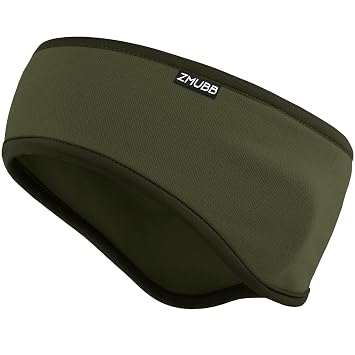 Fleece Ear Warmers for Men Women - Winter Headband Ear Muffs Ear Covers for Cold Weather Running Cycling Ski army