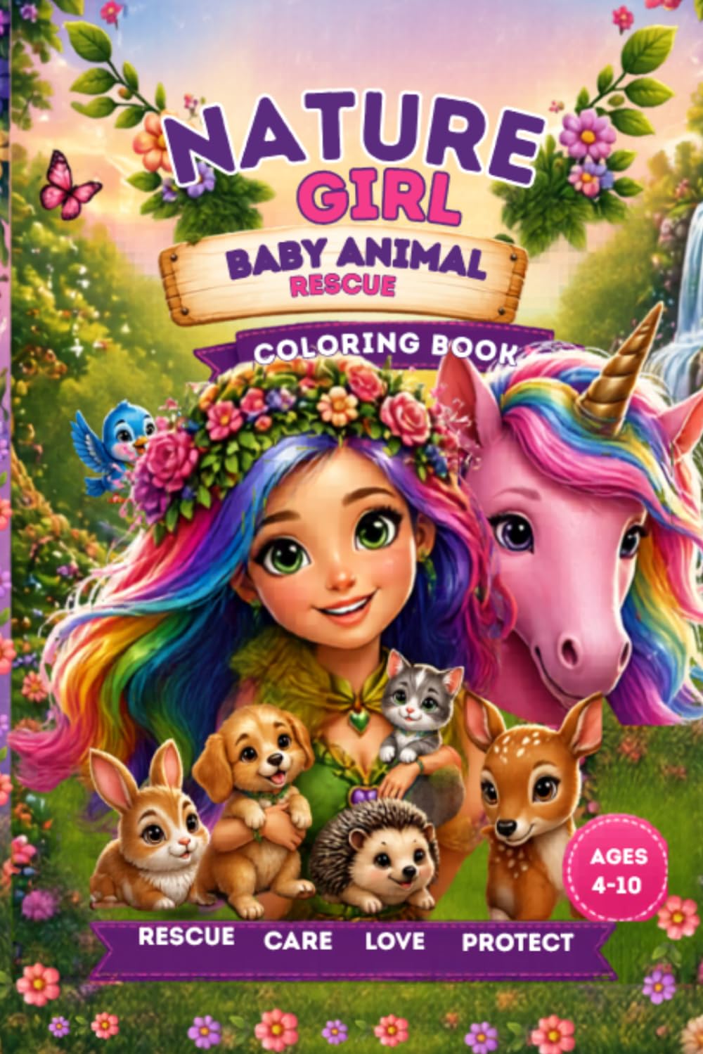 Nature Girl: Baby Animal Rescue coloring book