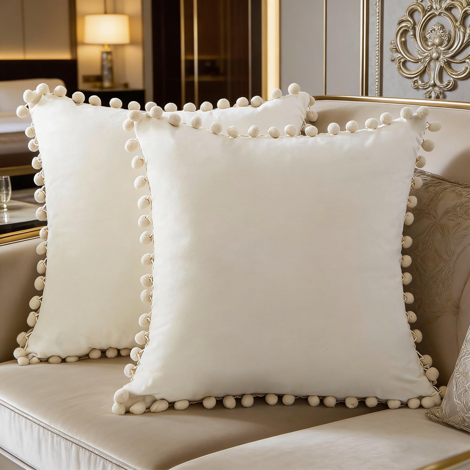 Hediloo Cushion Covers, Cream, 40 * 40, Pack of 2 โ image 1