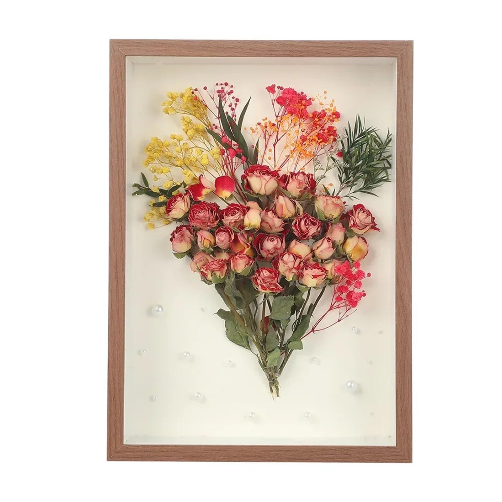3D Hohler Bilderrahmen Rose Probenrahmen DIY Home Dekorative Wandbehang Display Rahmen Shadow Box Home Decor für Blumen(Brown,20.3x25.4x5cm 10Inch)