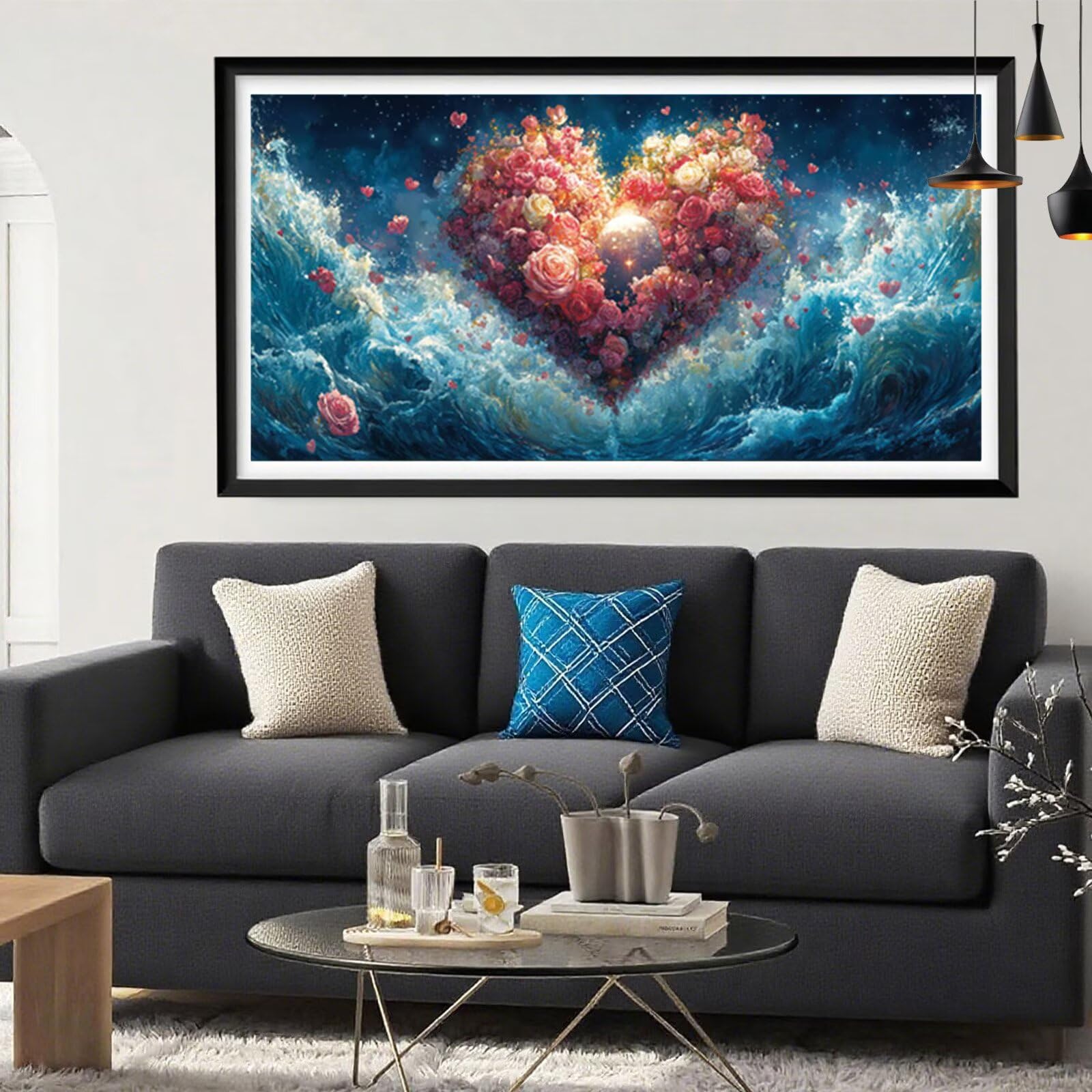 Diamentowe malowanie duże 40x100cm diamentowe malowanie serce 5D diamentowe malowanie chmura diamenty sztuka rzemiosło dorośli początkujący cyrkonie haft krzyżykowy zestawy do dekoracji domu Y6-666