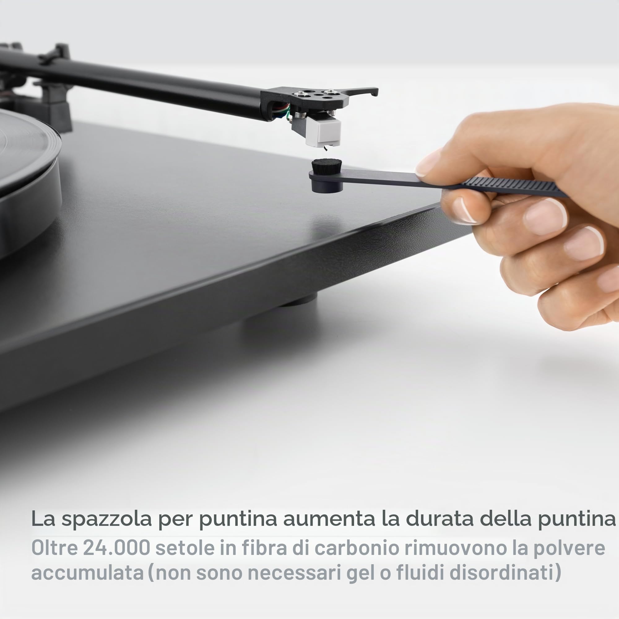 Boundless Audio Kit per la pulizia dei dischi in vinile, kit 5 in 1 per la pulizia dei vinili, include spazzola per dischi in velluto, detergente per pennino, soluzione detergente, spazzola in nylon e