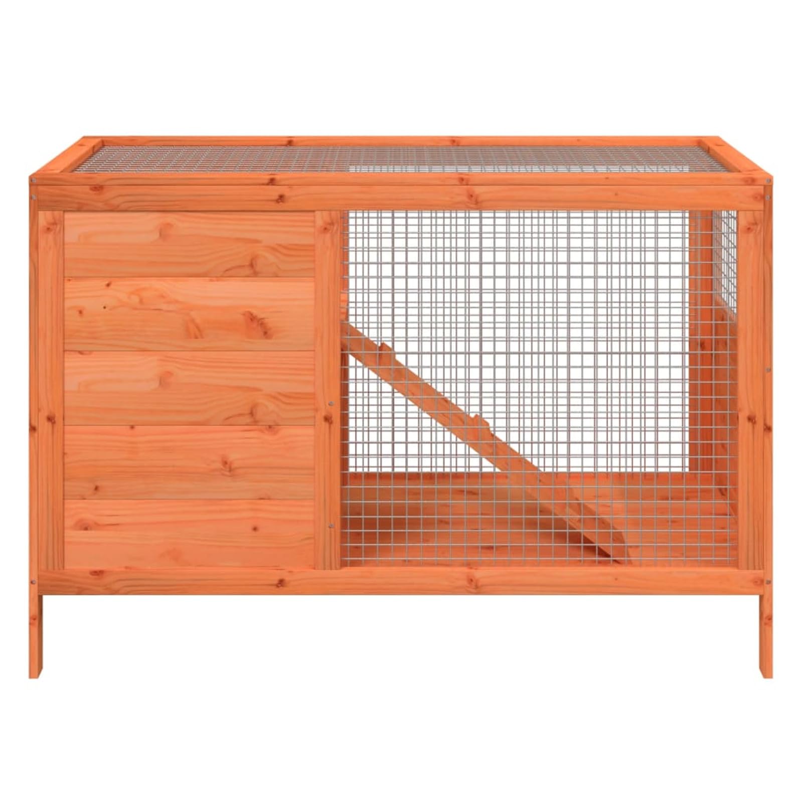 Conejera de Madera Maciza de Pino marrón 103x44x69,5 cm, JUDYY Jaula Cobaya, Jaulas para Conejos, Jaula Hamster, Casa Conejo, Casita Conejo, Kid Conejo