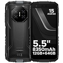 DOOGEE Fire 3 Rugged Smartphone Android 15, UNISOC SC9863A, 5.5″ IPS HD+ Display, 8350mAh Telefono Indistruttibile, 12GB+64GB, 2TB, 13MP+8MP Telefono Rugged, Widevine L1, Face Unlock, NFC- Grigio