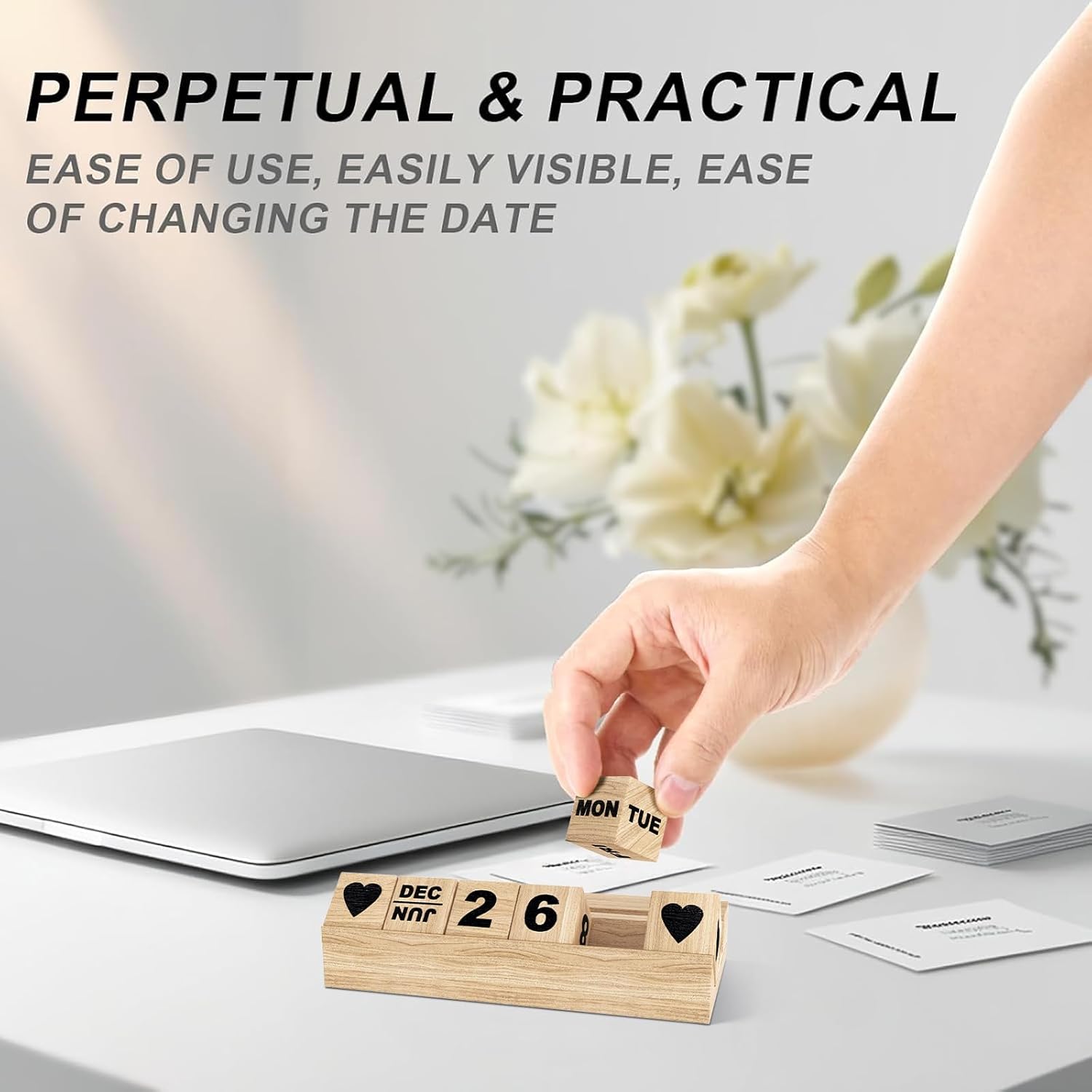 Human Sunshine Appreciation Gifts - Inspirational Wooden Block Calendar, Motivational Thank you Gifts for Coworkers Women Man, Boss Office desk Decor, Employee Coach Mentor Desk Sign - Image 3