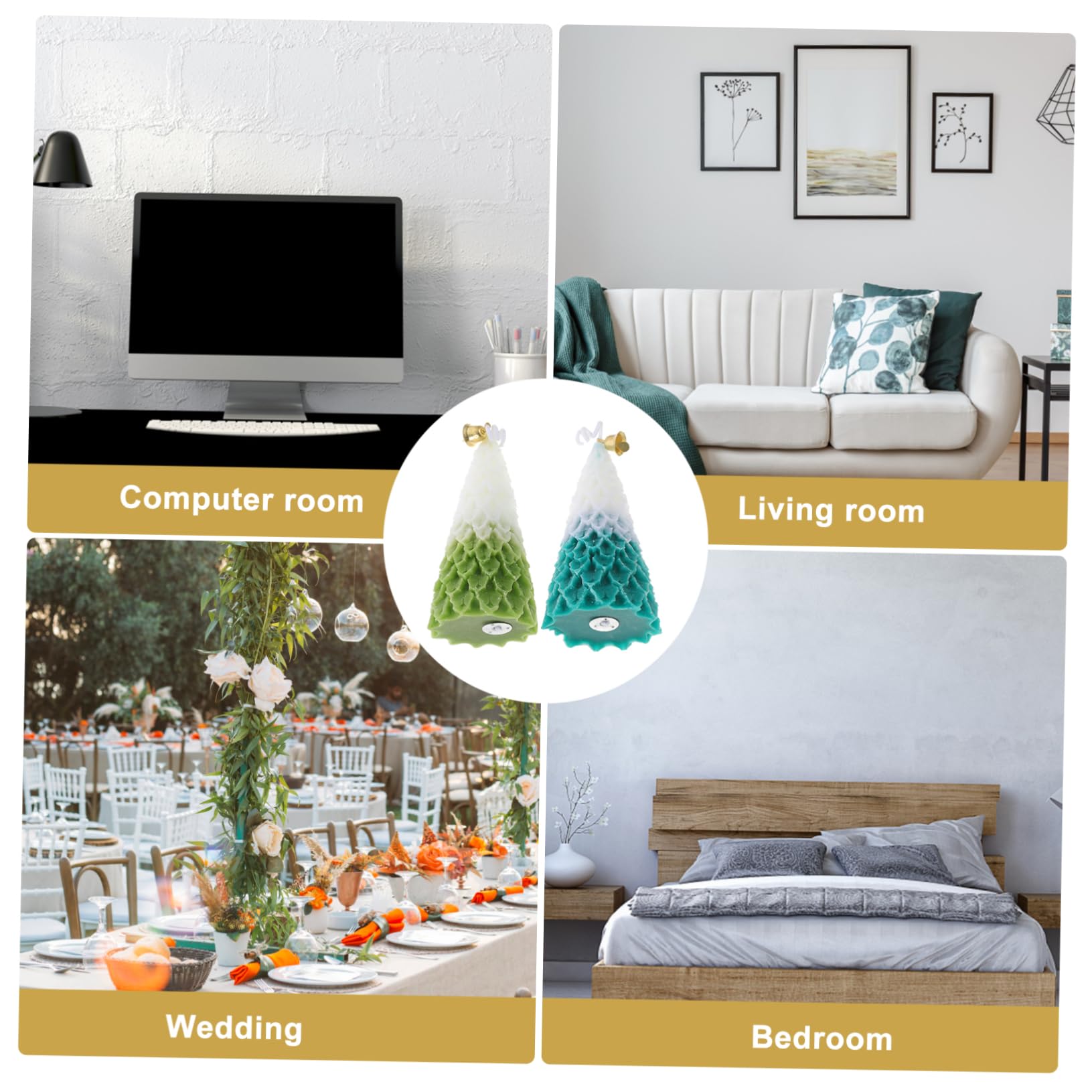 FUNOMOCYA Adorable Christmas Tree Shape Scented Candle Xmas Candles Decorations Wedding Anniversary