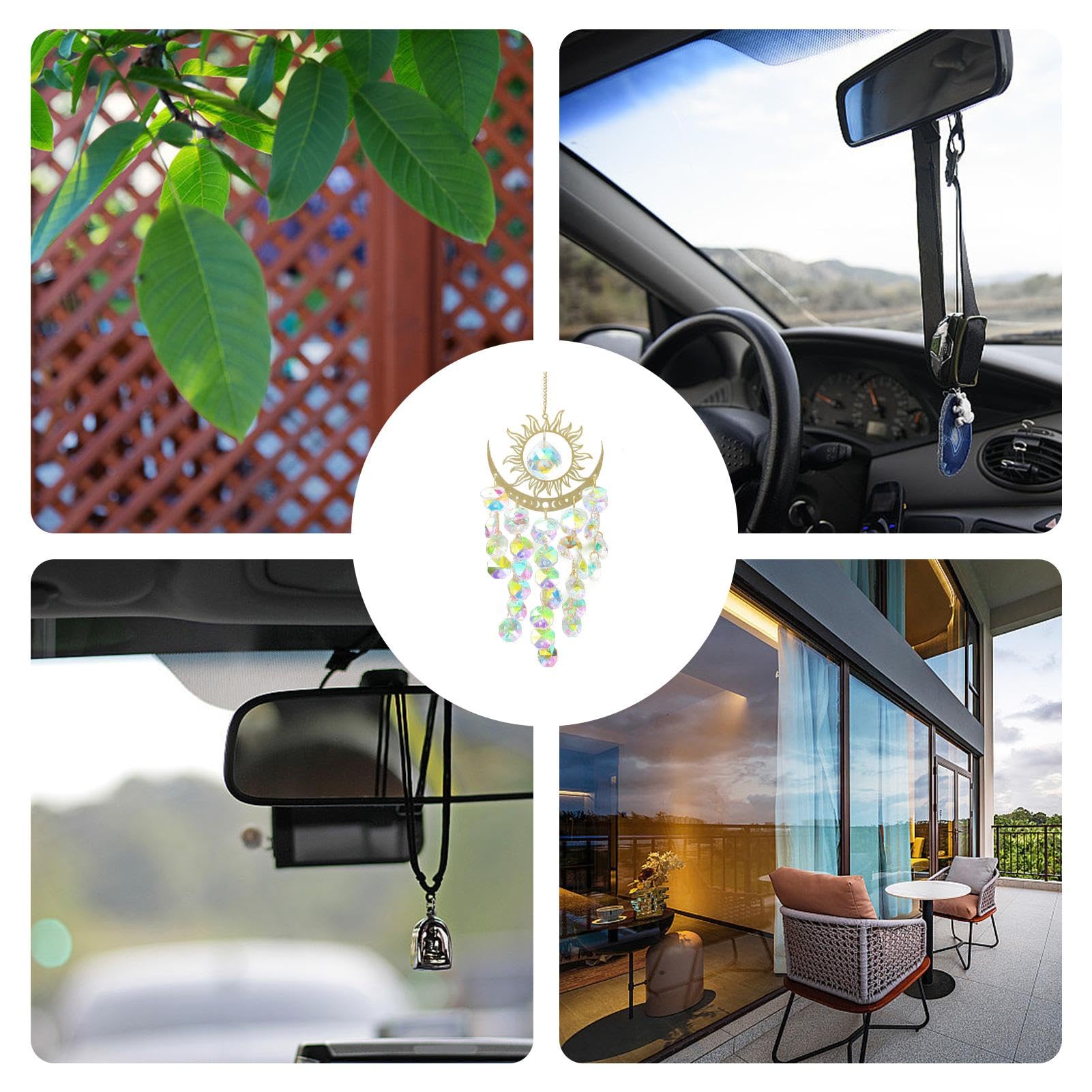 Payutou Attrape-soleil En Verre Teinté à Motif Colibris Pour Fenêtres, Attrape-soleil à Suspendre, 20 Cm, Peint à La Main, Décoration De Jardin, Panneau De Verre Peint, Cadeau à Thème