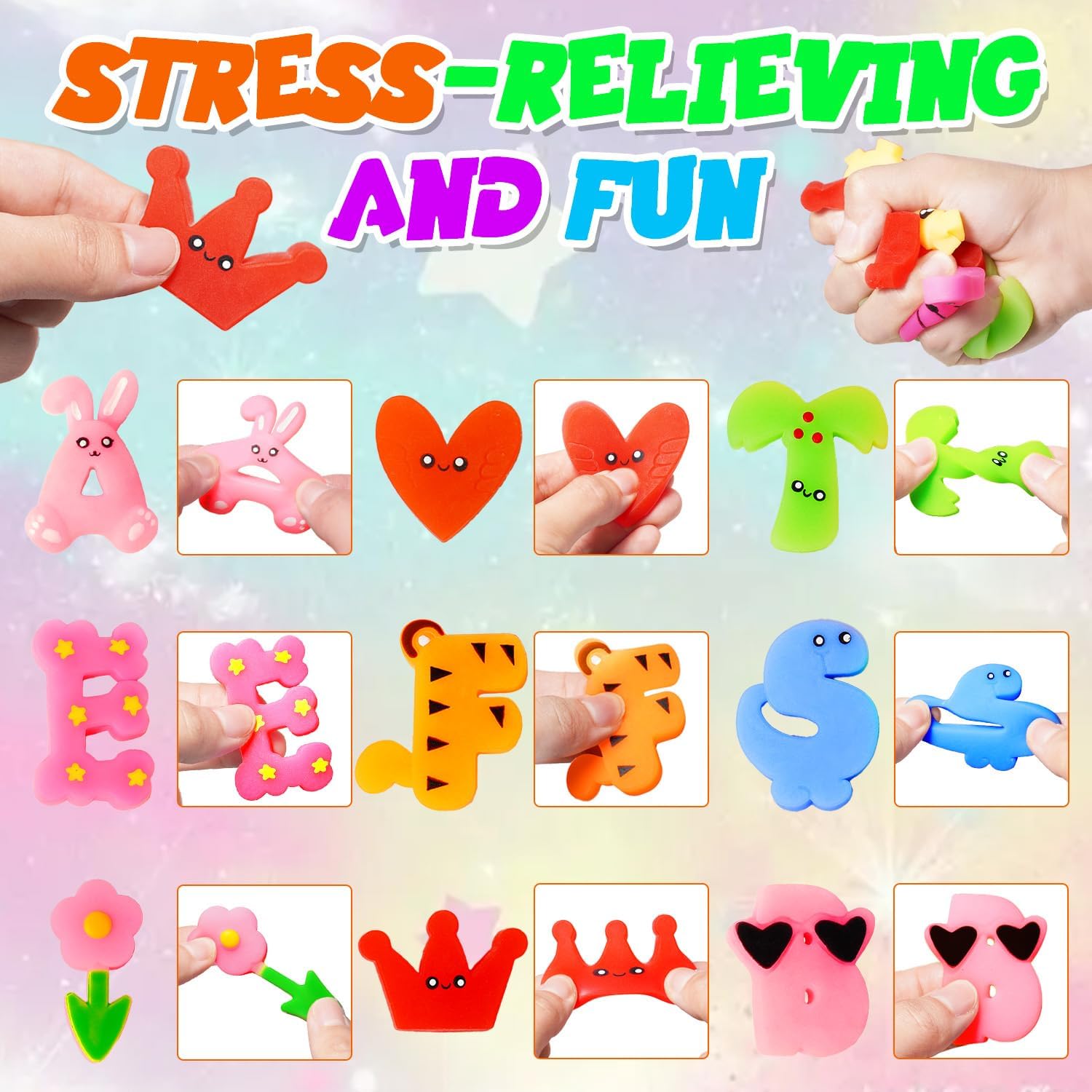 26 Alphabet Letters Sensory Toys - Squishy Letter Sensory Fidget Tool for Children with Special Needs, Fun and Function, Fidget Sensory Toys for Autistic Children - Stocking Stuffers