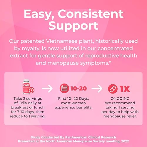 Miniatura 8 de Crila Suplementos para la menopausia de salud para mujeres, alivio de sofocos y sudores nocturnos para mujeres sin estrógeno, perimenopausia natural