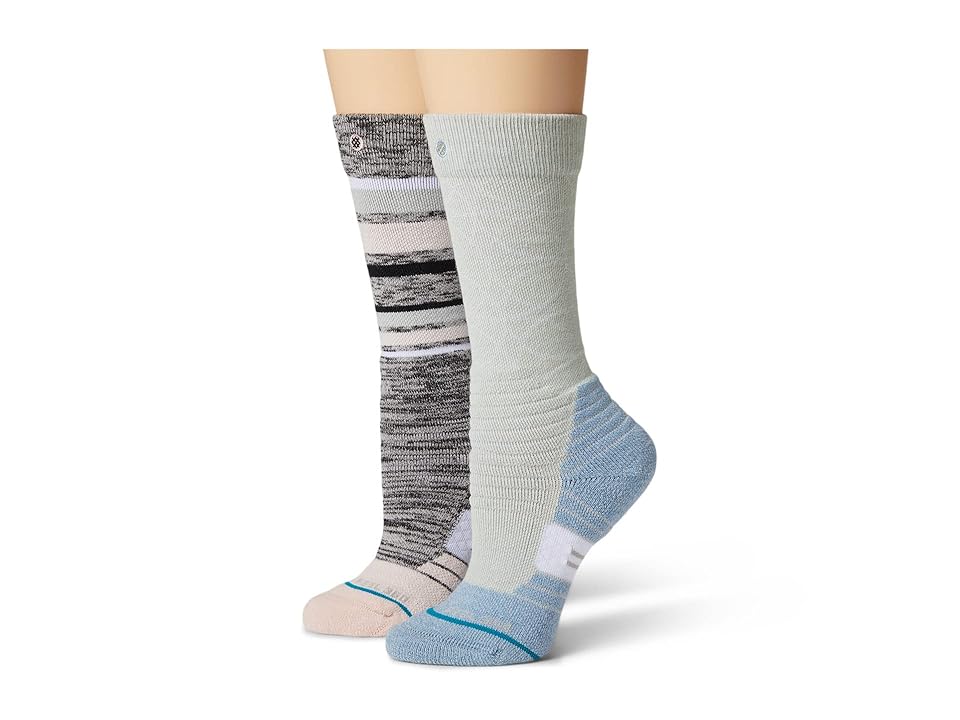 Stance Bobbin 2-Pack Snow (Little Kid/Big Kid) (Multi) Crew Cut Socks Shoes